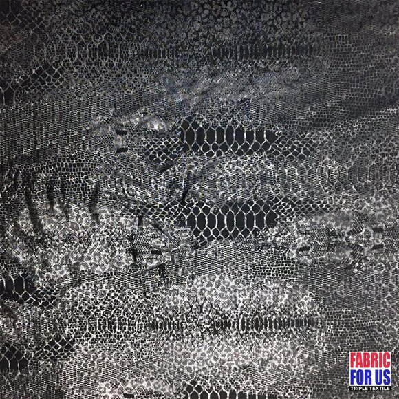 Snake Skin Black Tone on Tone Stretch Poly-Spandex Fabric 58" Wide - Picture 1 of 4